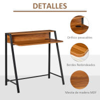 HOMCOM Escritorio Mesa de Ordenador 84x45x85 cm con Encimera de Madera y Patas de Metal Estilo Moderno para Oficina Estudio Dormitorio Carga 20 kg - details 5