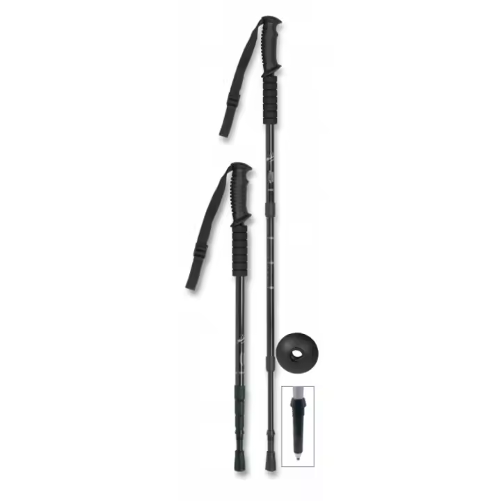BASTON Trekking Aluminio.3 Tramos. Negro. - 1