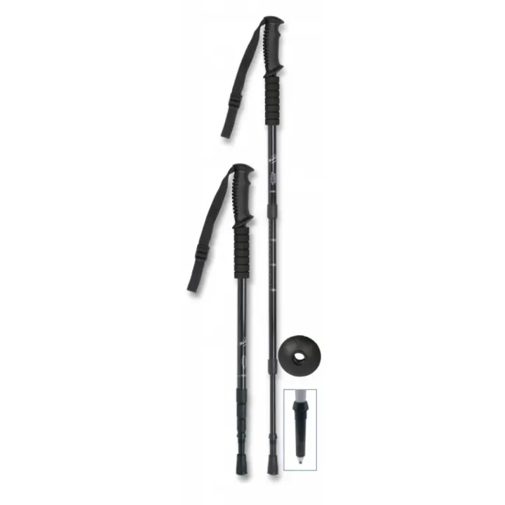 BASTON Trekking Aluminio.3 Tramos. Negro. - 1