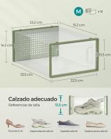 Cajas de Zapatos de Plástico Plegables y Apilables - Juego de 12 Organizadores para Zapatillas hasta Talla 44, Transparente, Azul, Blanco o Verde - details 21