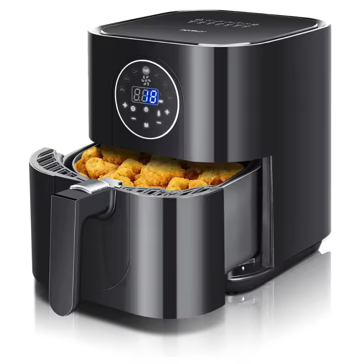 Freidora de Aire sin Aceite AIGOSTAR- 3.5L,  7 programas de duración y temperatura ajustables manualmente, freidora de aire caliente con pantalla LED táctil digital 1500 W sin BPA - 1