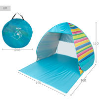 Aktive - Tienda de playa pop up, 140x160x110 cm, 2 personas, multicolor, con suelo y ventana, varillas de acero, protección UV50, índice impermeabilidad 200 mm, incluye bolsa transporte, carpas plegables, paravientos playa - details 3
