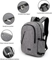 15,6 pulgadas portátil impermeable antirobo Mochila De los helbres (Con Puerto de carga USB) de Negocios mochila ordenador portátil de trabajo de viaje de Doble USO Bolsa-Gris - details 1