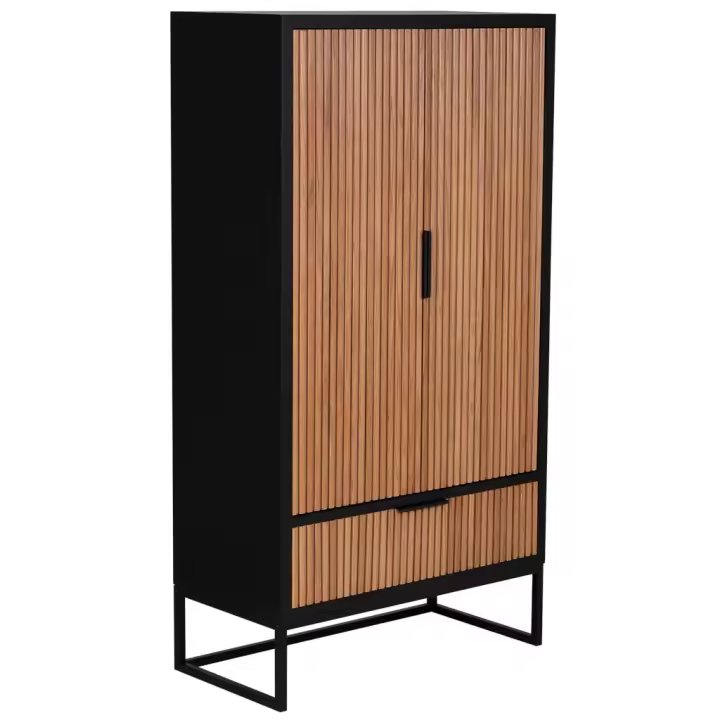 Armario 2 puertas madera y metal 80x40x150h cm - 1