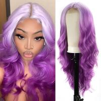 Pelucas Sintéticas Largas Ombre Rubio Platinado 26 Pulgadas Onduladas Para Mujeres Naturalista Middle Part Para Uso Diario Y Fiestas - details 7