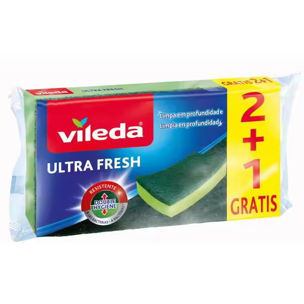 VILEDA Ultra Fresh Estropajo con Esponja 2+1 uds Estropajo con Esponja 2+1 uds - 1