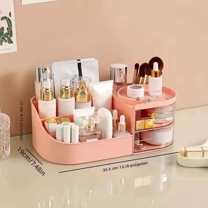 Organizador De Maquillaje Multifuncional De Gran Capacidad Para Mesa De Vestir Caja De Almacenamiento De Cosméticos Con Cajón Transparente Para Productos De Cuidado De La Piel - 1