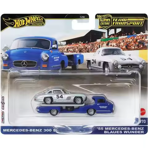 Hot Wheels Team Transport Mercedes-Benz 300 SL  +'55 Mercedes-Benz Blaues Wunder  1/64 - 1