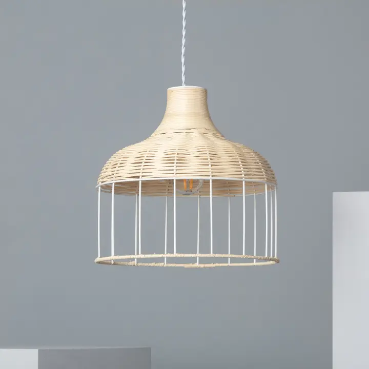 Ledkia Lámpara Colgante Ratán y Metal Sliema - 1