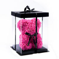 Oso De Rosas Artificiales Con Caja Regalo Romántico Creativo Para San Valentín Aniversario Boda Cumpleaños Decoración De Hogar - details 7