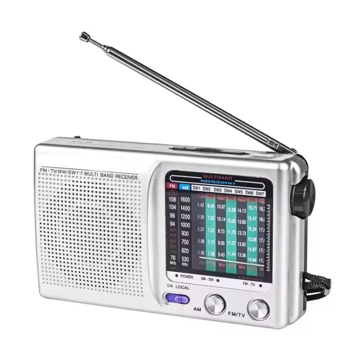 Radio portátil de bolsillo AM FM estéreo SW/AM/FM batería Radio Digital altavoz antena de Radio para uso de emergencia en interiores y exteriores - 1