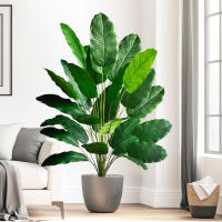 Árbol De Palma Tropical Artificial 65-120cm Hojas De Plátano Falsas Toque Real Strelitzia Plantas De Plástico Para Jardín Y Hogar - details 6