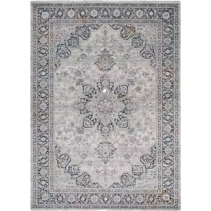 ATTICGO Alfombra de Interior Estilo Mosaico en Plata - Graceful 23651 | 160x230, 140x200 cm - 1
