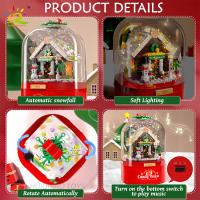 Casa De Santa Claus De Bloques De Construcción Musical HUIQIBAO Regalo De Navidad Para Niños Y Adultos Bricks De Ciudad Amigo DIY - details 3