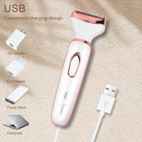 Cepillo De Afeitar Eléctrico 4 En 1 Para Mujer Trimmer De Cuerpo Painless Para Axilas Bikini Brazos Piernas Y Cara Portátil Con Recarga Rápida - details 4