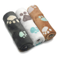 Impresiones grises del cojín 76*52 de la pata del perro del gato de la franela coralina de la franela del animal doméstico del Amazonas - details 3