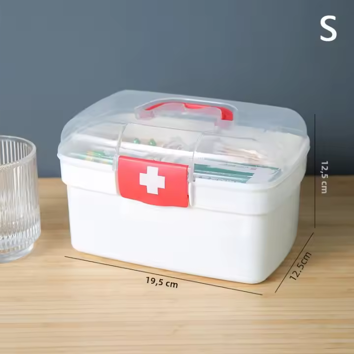 Organizador De Medicamentos Grande Caja De Primeros Auxilios Familiar Portátil Kit De Emergencia Contenedor De Almacenamiento - 1