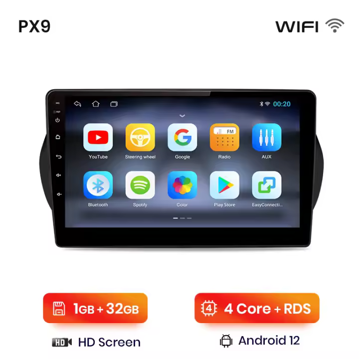 AWESAFE inalámbrico CarPlay Android Auto Radio para Fiat Fiorino Qubo Citroen Nemo Peugeot Bipper 2008 2009 2010 2011 2012 2013 2014 2015 2016 2017 coche reproductor multimedia GPS 2 din autoradio volante controles RDS Bluetooth - 1