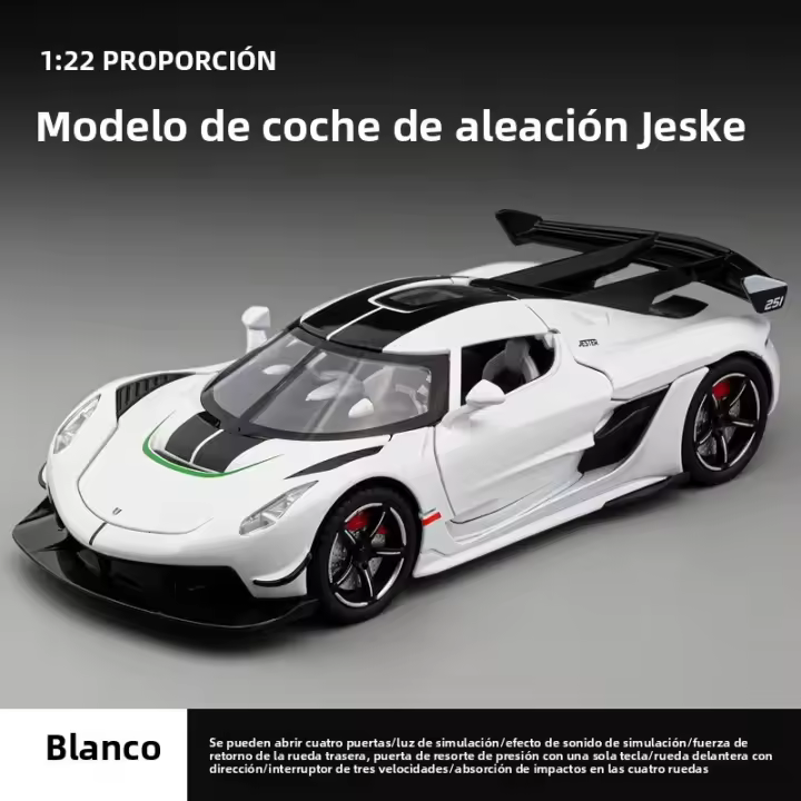 Coche De Deportes JESKO a Escala 1:22 Modelo De Coche De Colección Con Música Y Función De Retroceso Metal Castizado Regalo Para Chicos - 1