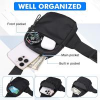 Bolso de hombro, Bolso de pecho impermeable con diseño transpirable, bolsos de hombre with Cremallera, Viajes, Pure Negro - details 0