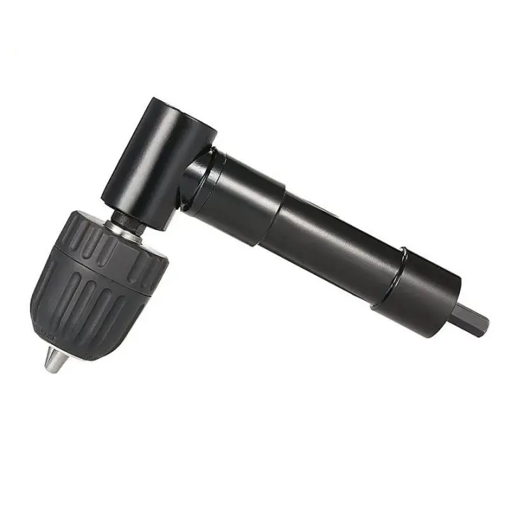Herramienta De Ángulo Recto Negro Para Taladro Eléctrico Adaptador De Hierro De Aluminio Herramienta Giratoria Para Espacios Estrechos - 1