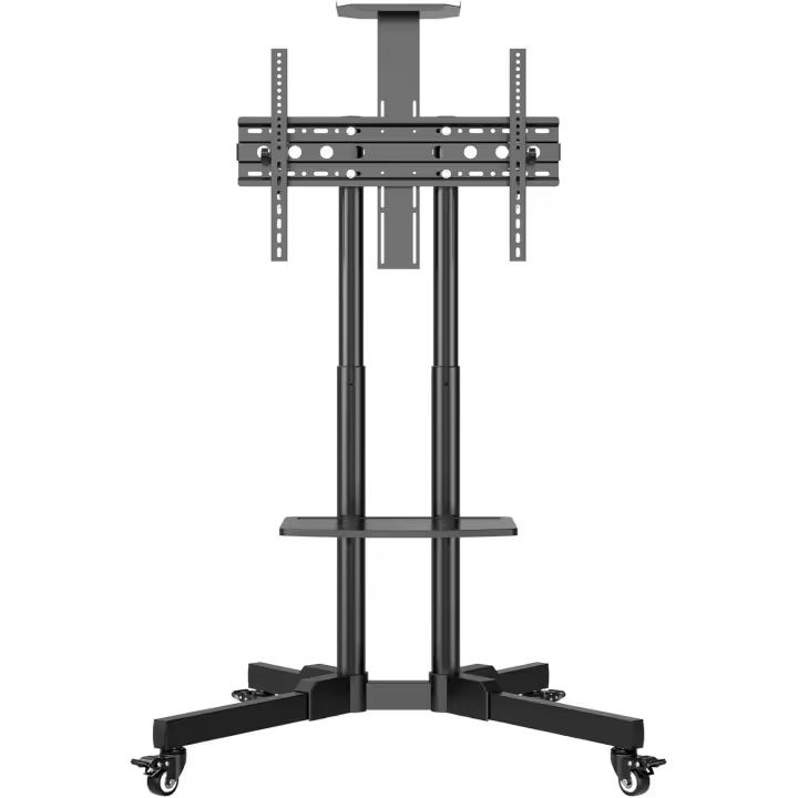 Unykach Soporte TV Móvil con 2 Estantes y Altura Regulable para Pantallas Planas y Curvas de 32-75 Pulgadas (hasta 45 kg), VESA máx 600 x 400 mm - 1