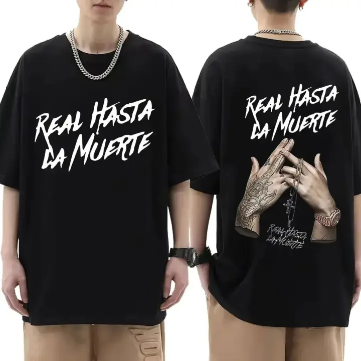 Camiseta Gráfica Hip Hop Para Hombres Y Mujeres Algodón Oversize Estilo Rapper Camiseta Corta De Moda Casual Para Calle - 1