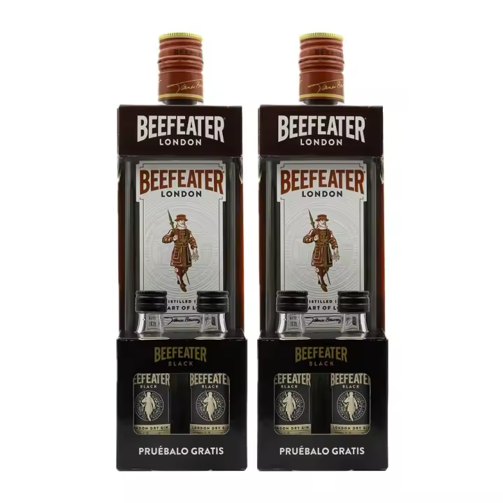 Beefeater Dry 70cl & 2 miniaturas de Beefeater Black - Pack de 2 botellas - 1