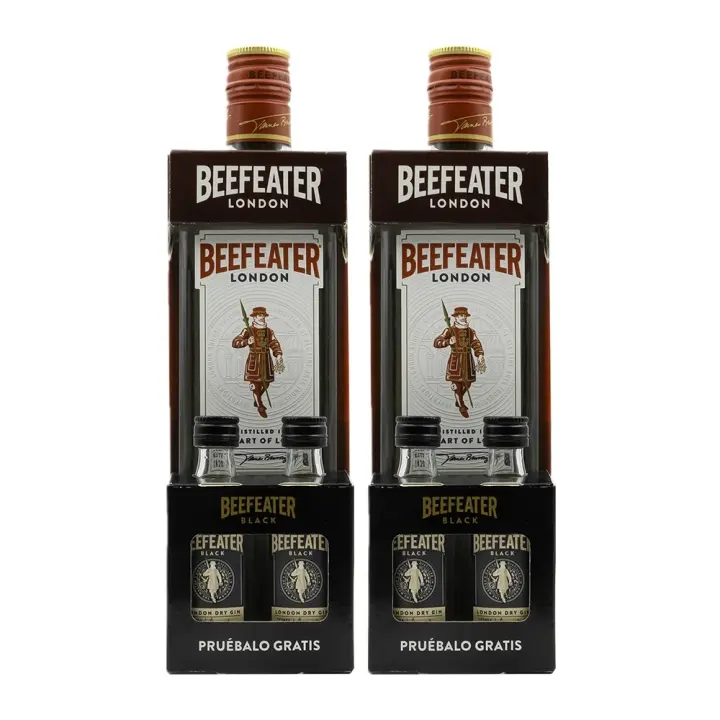 Beefeater Dry 70cl & 2 miniaturas de Beefeater Black - Pack de 2 botellas - 1