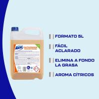 Asevi Quitagrasas profesional ideal para eliminar todo tipo de suciedades y grasas. Elimina las grasas fácilmente respetando las superficies delicadas. Alto poder desengrasante. Apto para industria alimentaria 5L - details 1