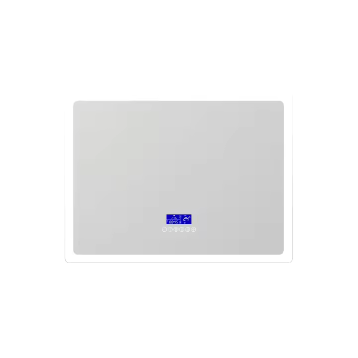 Aica LED Espejo de baño 80×60cm,Reloj, Bluetooth, Tricolor Regulable, Antivaho - 1