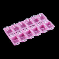 Caja Vacía Para Decoración De Uñas Con 12 Celdas Para Rhinestones Piedras Preciosas Y Accesorios De Joyería En Colores Transparente Rosa Negro Y Blanco - details 2