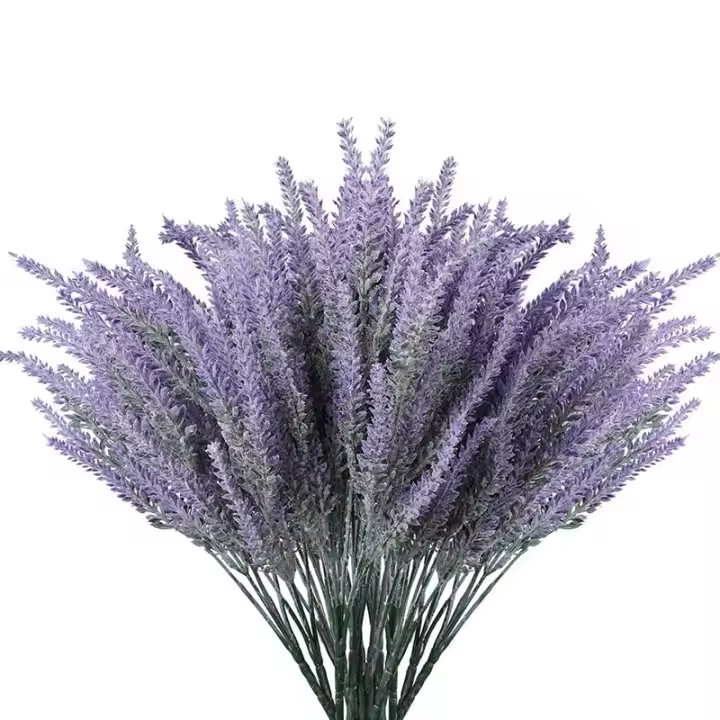 Flores artificiales de lavanda para centros de mesa, plantas falsas de 8 piezas, ramo de boda de plástico falso para decoración del hogar y la cocina - 1