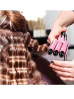 IRUIBEAUTY Hierro De Rizado De Cabello Profesional Tres Barras Cerámicas Estilo Cabello Y Ondulador Herramientas De Peinado Para Cabello Seco E Humedo - details 0