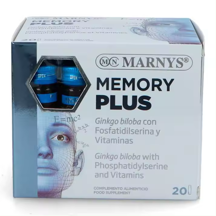 Marnys Memory Plus - Complemento para la Memoria - Ginkgo Biloba y Fosfatidilserina - 1