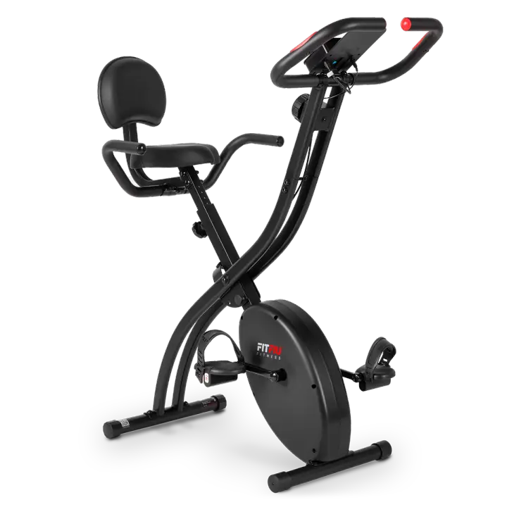 FITFIU Fitness BEST-220 - Bicicleta Estática Plegable con Respaldo y Sillín Regulable, 8 Niveles de Resistencia, Pulsómetro, Pantalla LCD, Soporte para Móvil/ Tablet, Para Cardio Training en el Hogar - 1