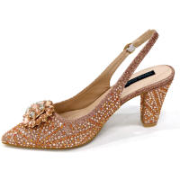 Sandalias De Fiesta Verdes Con Zapatos De Tacón Alto Y Bolso De Venus Chan Estilo INS Punta Redonda Brillante Elegantes Para Mujer - details 17