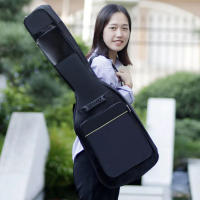 Estuche De Guitarra Eléctrica Negro Impermeable Con Doble Correa Acolchado Y Mochila De Hombro Accesorios Para Guitarra - details 2