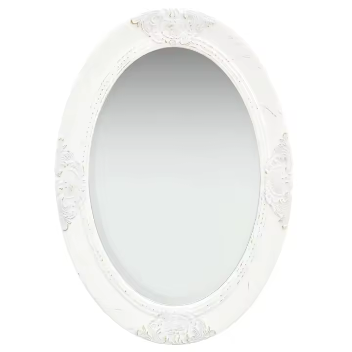 Espejo de pared estilo barroco blanco 50x70 cm - 1
