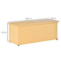 HOMCOM Baúl de Almacenamiento de Madera Taburete para Almacenaje con Tapa para Dormitorio Salón Carga Max. 120 kg 100x40x40 cm - details 2