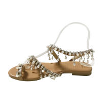 Sandalias De Perla Para Mujer Verano Cómodas Para Playa Con Cordón En El Tobillo Sandalias De Tacón Plano Ligero Para Occasional - details 10