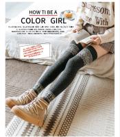 Calentadores De Pierna De Algodón Para Mujer Invierno Gaiter Alto Rodilla Manguito Largo Suave Calcetines De Lana Tejidos Cubierta De Pie Topper - details 2