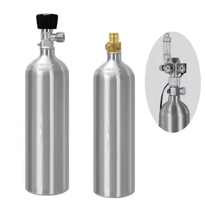 Botella De Aluminio Para Agua De Acuario Con CO2 1L Tanque De Hierba De Agua Y Oxígeno Para Tanque De Peces Material De Aluminio - 1