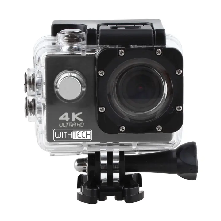 Cámara deportiva Withtech, 12 MPX, caja impermeable, compatible con accesorios para GoPro, resolución de video 1080P - 1