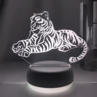 Luz Nocturna LED De Acrílico 3D Tigre Figura Para Dormitorio De Niños Luz De Sueño Decoración Para El Hogar Lámpara De Mesa Regalos - details 12