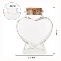 Botellas De Vidrio Mini Heart-Shaped Con Tapa De Madera Para DIY Artesanía Decoración De Fiesta Suministros De Jars - details 0