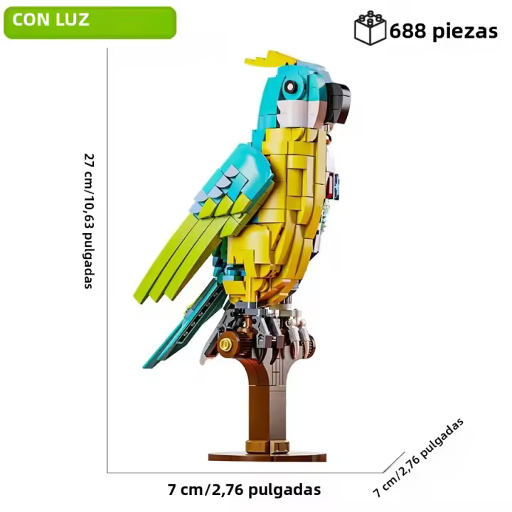 Kit De Construcción De Bloques Técnicos Creativos Con Luz De Un Modelo De Perro Mayor Para Niños Juguetes Educativos De Artesanía De Animales - 1