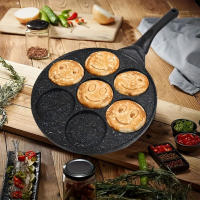 PANCAKES PAN 4 COPAS SARTén Antiadherente Para Desayuno Hamburguesa Huevo Pana Pans De Fondo Plano Fabricado Con Piedra Médica Y Aluminio Cocina - details 7