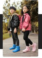 Botas De Invierno Para Niños Y Niñas Con Lining De Peluche Aislante Y Impermeable Zapatos De Piso Liso Para Exterior Tobilleras De Tela De Poliéster Con Punta Ancha Y Tacón Plano Cierre Con Gancho Y Resbaladizo - details 16