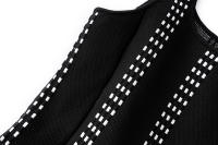 New Summer 2025 Mujer Sin Mangas Vestido De Encaje Negro Con Patrón Geométrico De Alta Calle Moda Europea Y Americana - details 5